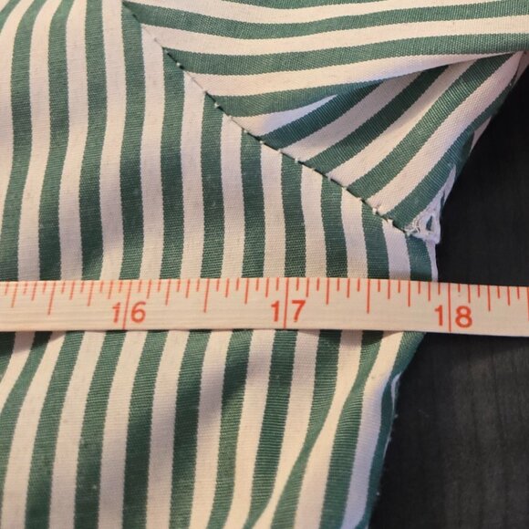 Zara green white Striped button-down shirt Small - Picture 6 of 9